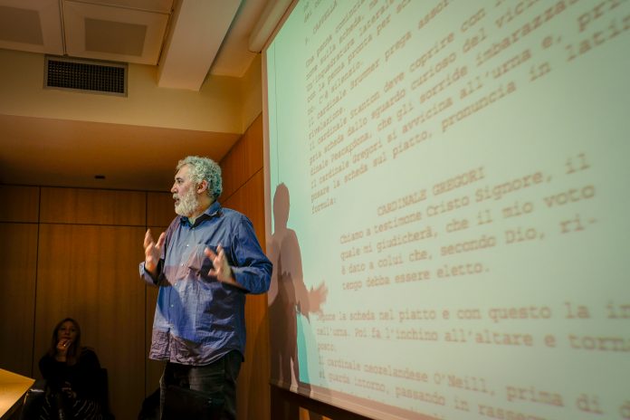 Francesco Piccolo alla lezione di Dietro le quinte nella sede di Ciak