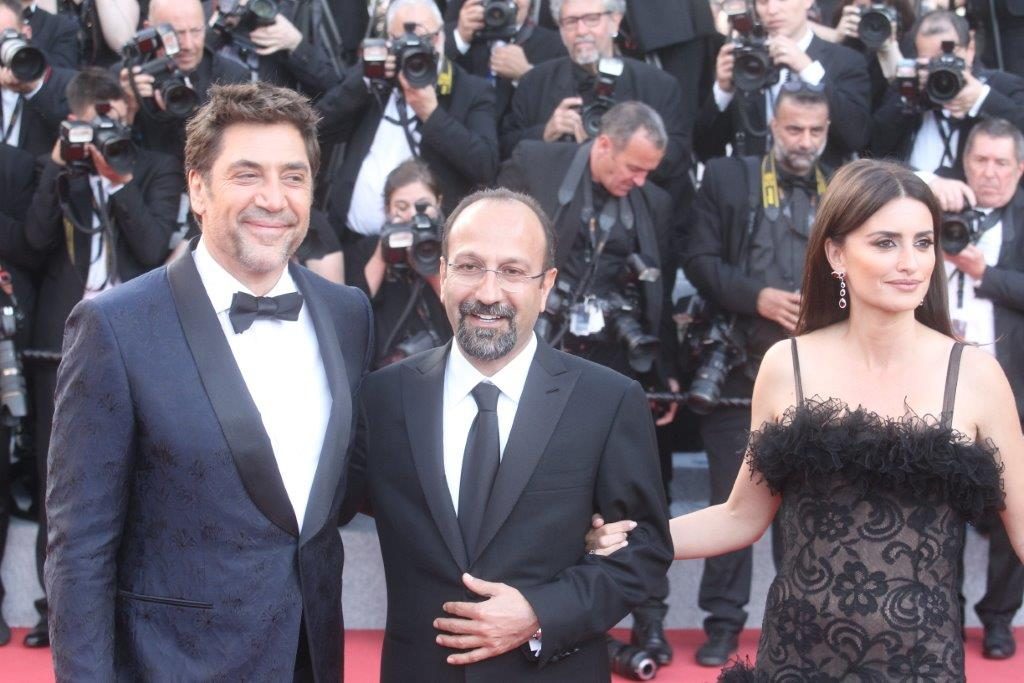 Javier Bardem, Ashgar Farhadi e Penelope Cruz