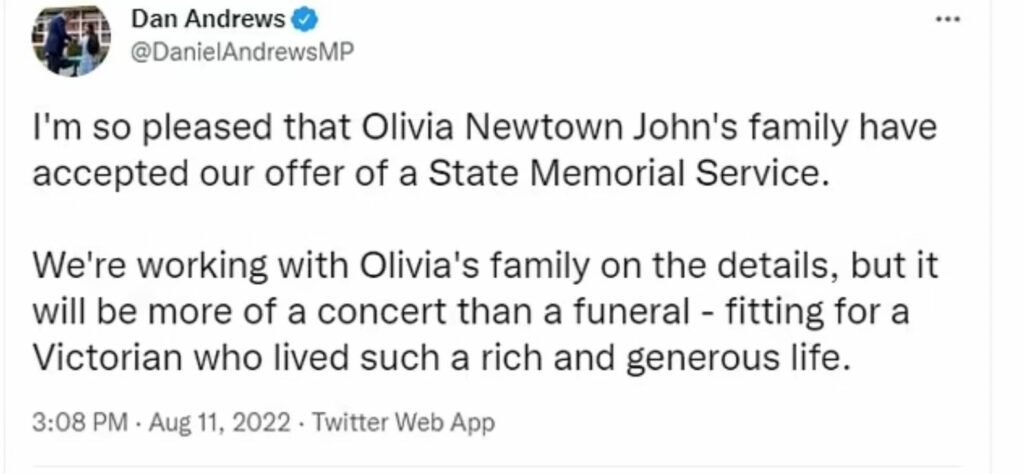 tweet olivia newton-john