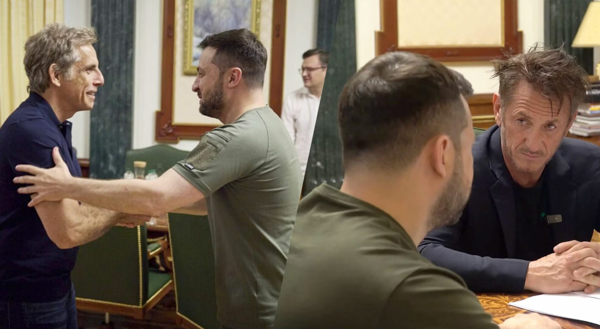 Sean Penn e Ben Stiller con Zelenskyy, banditi dalla Russia