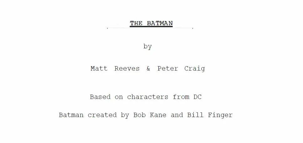 The Batman Script