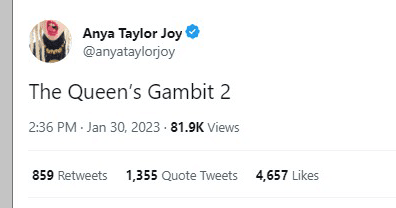 Anya Taylor-Joy queen gambit 2