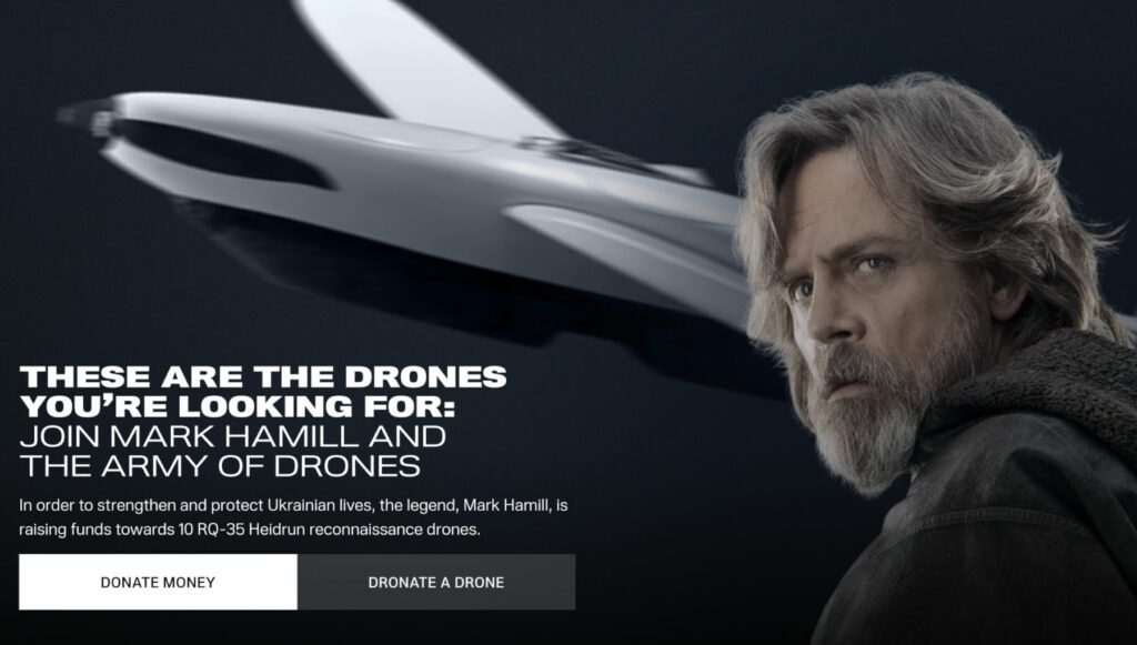 Mark Hamill droni Ucraina