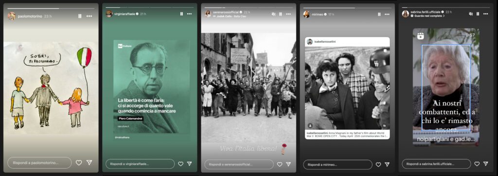 storie instagram 25 aprile