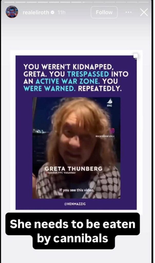 Eli Roth su Greta Thunberg